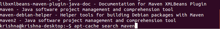 Search Maven in Ubuntu