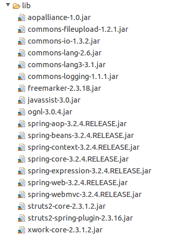 Struts 2 Spring JAR Files