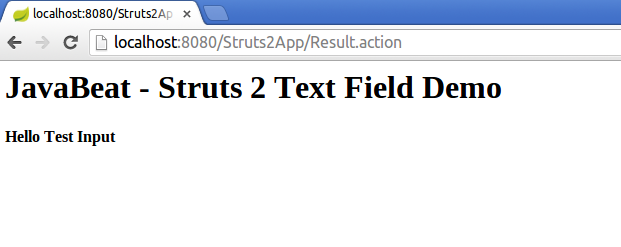 struts2 textfield tag example output