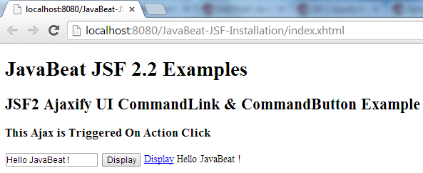 JSF 2 Ajaxifying Action Source
