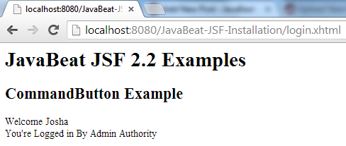 JSF 2 CommandButton Example 2