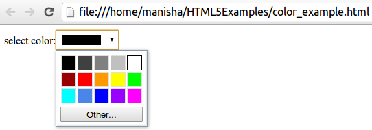 HTML5 Color Input Type