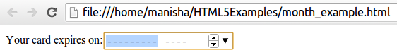 HTML5 Month Input Type