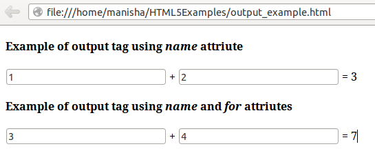 HTML5 Output Tag2