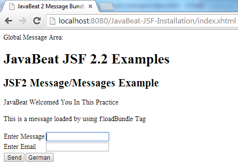JSF 2 Message Example 2