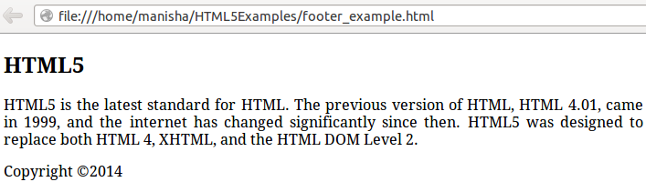 HTML5 Footer
