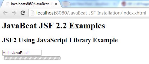JSF 2 Ajax JavaScript Library Example 1