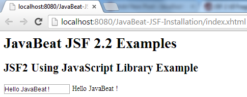 JSF 2 Ajax JavaScript Library Example 2