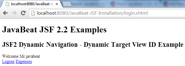 JSF 2 Dynamic View Example 2