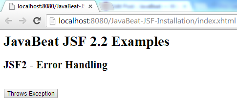 JSF 2 Error Page View Example 1