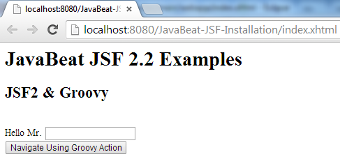 JSF 2 Groovy Example 1