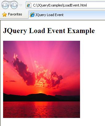 JQuery Load Event Example