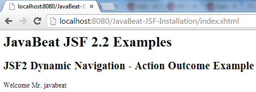 JSF 2 Dynamic Navigation Example 2