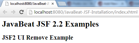 JSF 2 UI Remove Example