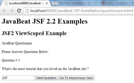 JSF 2 ViewedScoped Example 2