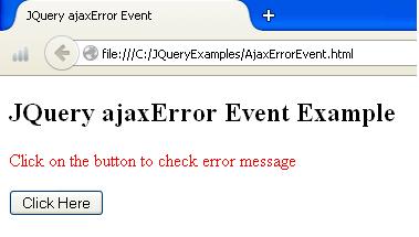 JQuery Ajax Error Example