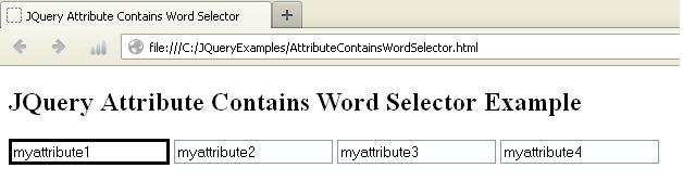 Jquery Attribute Contains Word Selector