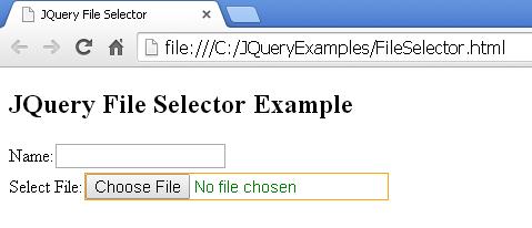 JQuery File Selector Example