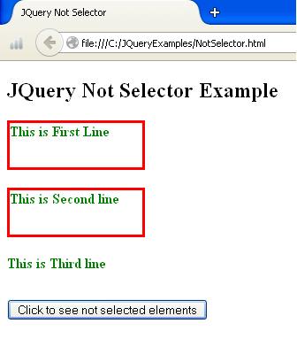 JQuery Not Selector Example