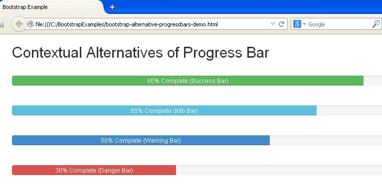 Bootstrap Alternative Progress Bars Example