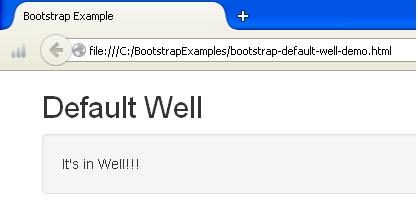 Bootstrap Default Well Example