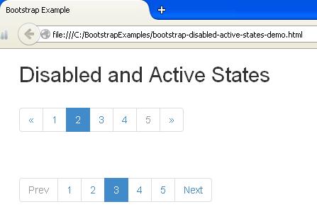 Bootstrap Disabled and Active States Example