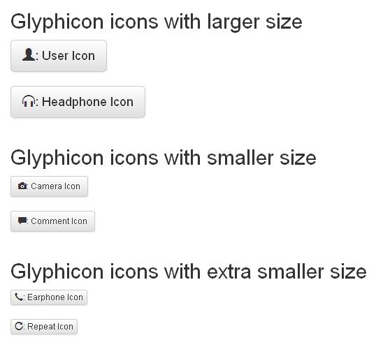 Customizing Glyphicons Icons Example