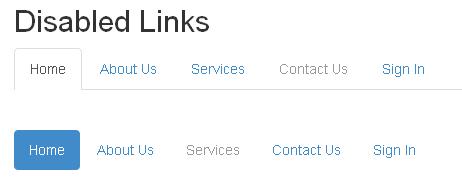 Bootstrap Disabled Links Picture