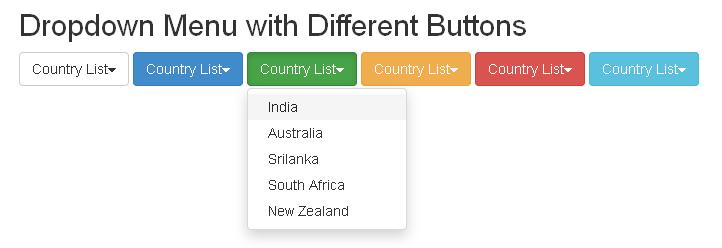 Bootstrap Dropdown Buttons Example