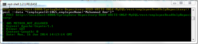 Employee Insertion Using ReadOnly Repository