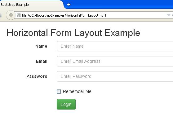Bootstrap Horizontal Form Picture