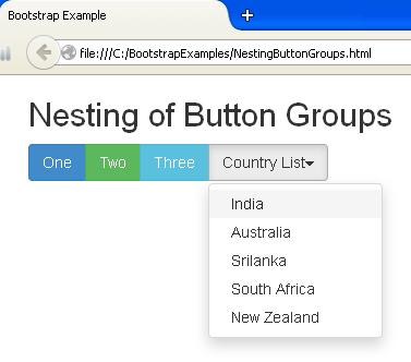 Bootstrap Nesting Button Groups Example