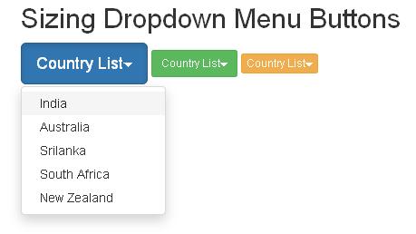 Bootstrap Sizing Dropdown Buttons Example
