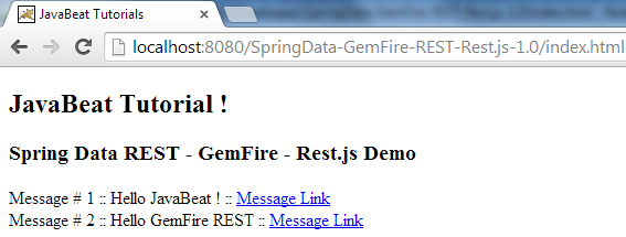 Spring Data REST - GemFire - Rest.js Integration - Demo