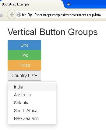 Bootstrap Vertical Button Groups Example