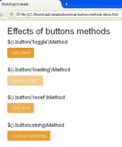 Bootstrap Button Methods Example