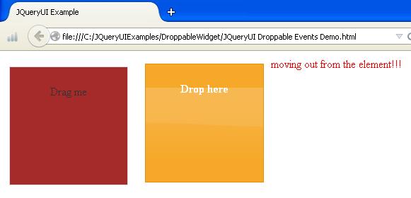 JQueryUI Droppable Events Example
