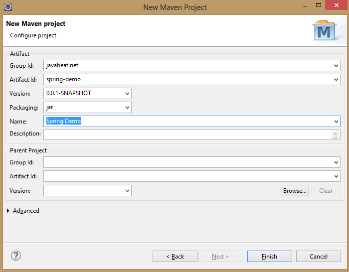 Maven Project without Archtype