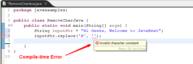 How to Remove Character From a String in Java